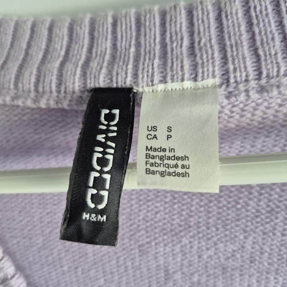 H&M Lilac Purple Cropped Cardigan Sweater - Picture 5 of 6
